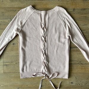 Lululemon Pink Lace-Up Back Sweater